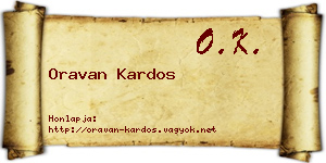 Oravan Kardos névjegykártya
